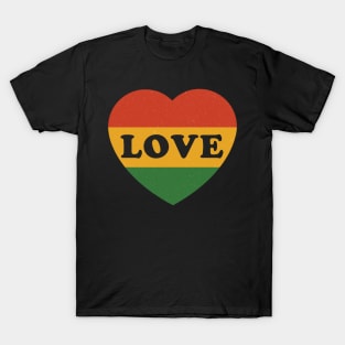 LOVE Black History, Africa Inspired Heart, African American Pride T-Shirt